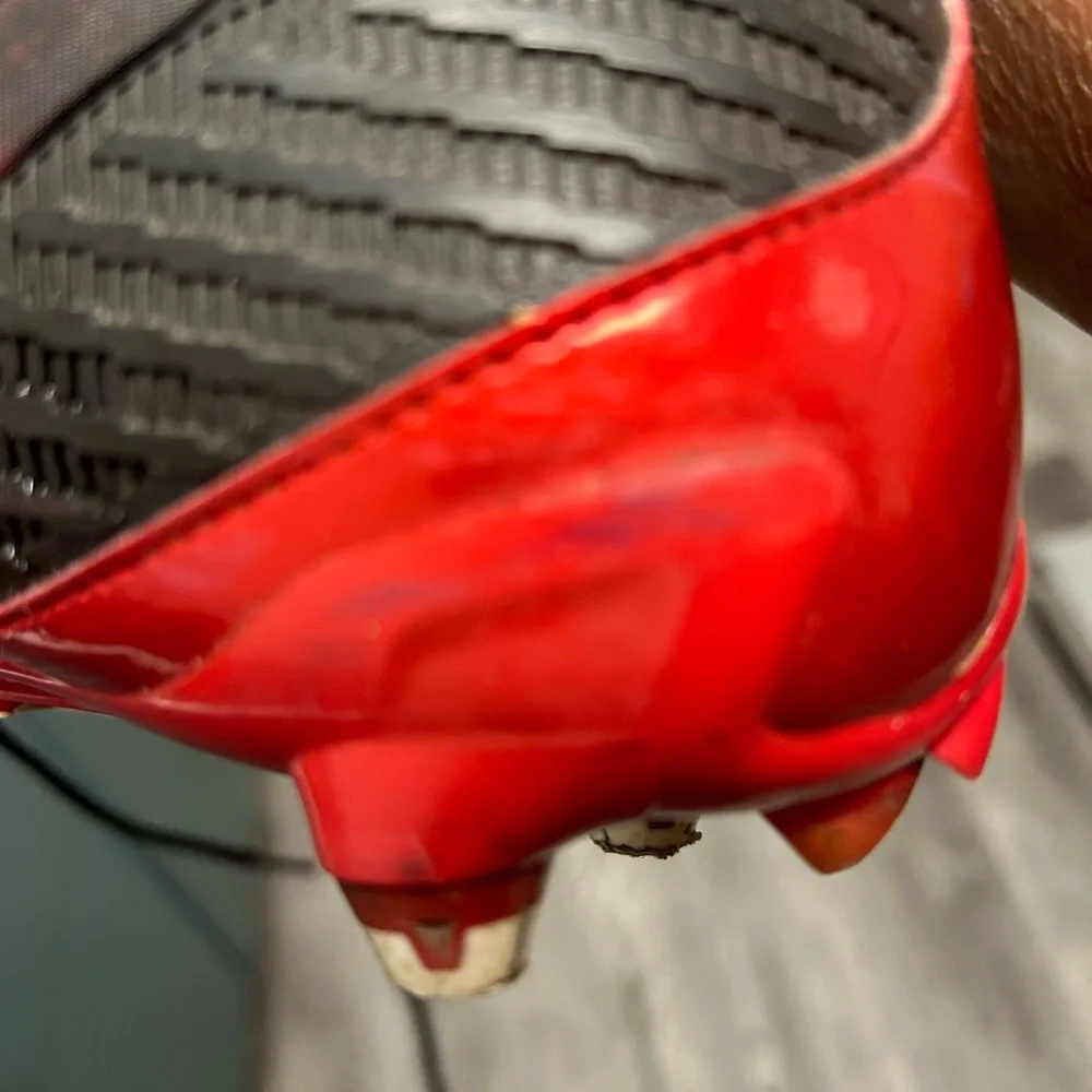 Nike Alpha Speed Football Cleats, Red/Black, Size 9 - Picture 6 of 11